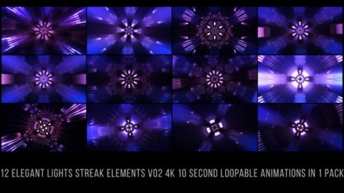 Videohive - Elegant Light Streaks Elements Blue V02 - 35603513 - 35603513