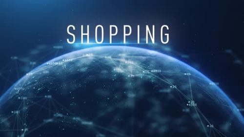 Videohive - Global Abstract Cyber Earth Shopping - 35561590 - 35561590