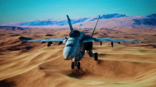 Videohive - American Military Plane Over the Desert - 35579242 - 35579242