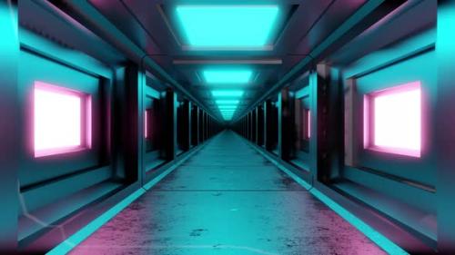 Videohive - Alien spaceship corridor with illuminated compartments - 35581724 - 35581724