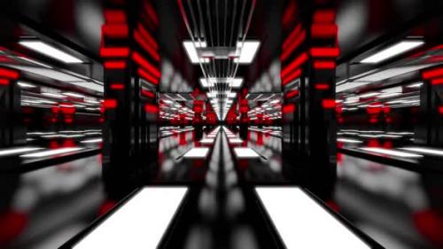 Videohive - 3D animation of illuminated red space with walls - 35581931 - 35581931