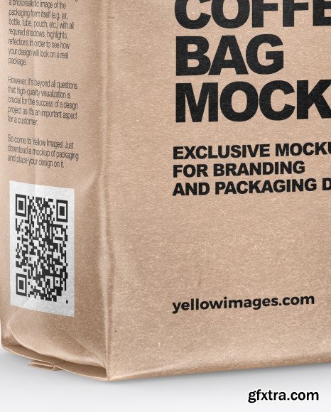 Kraft Coffee Bag Mockup - Half Side View 61909