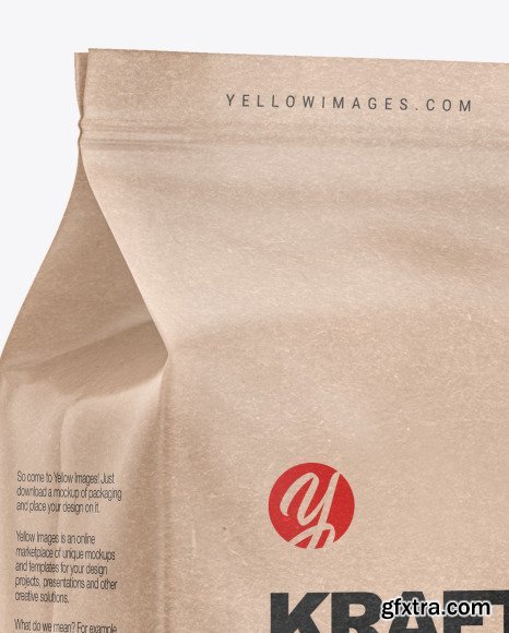 Kraft Coffee Bag Mockup - Half Side View 61909