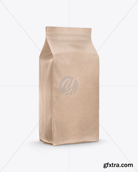 Kraft Coffee Bag Mockup - Half Side View 61909