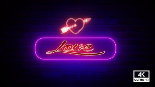 Videohive - Love Neon Sign Animation Background - 35557135 - 35557135