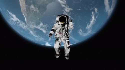 Videohive - Astronaut In Space Waving - 35758428 - 35758428