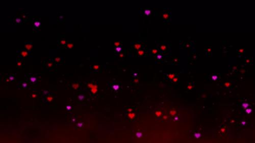 Videohive - Colorful hearts floating on crimson abstract background - 35760180 - 35760180