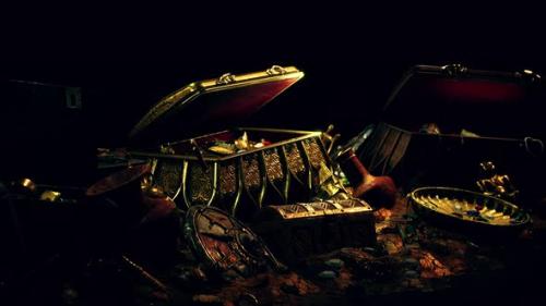 Videohive - Treasures in a Dark Cave with Coins Diamonds and Gold - 35762854 - 35762854