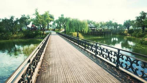 Videohive - View of Deserted Bridge in the Middle of the COVID19 Pandemic - 35763178 - 35763178