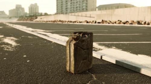 Videohive - Old Metal Fuel Canister on Beach Parking - 35763674 - 35763674