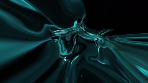 Videohive - Cyan Color Abstract Holographic Glossy Liquid Background Animation - 35772326 - 35772326