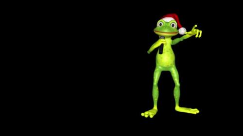 Videohive - Frog Sings Christmas Looped Alpha Channel - 35782954 - 35782954