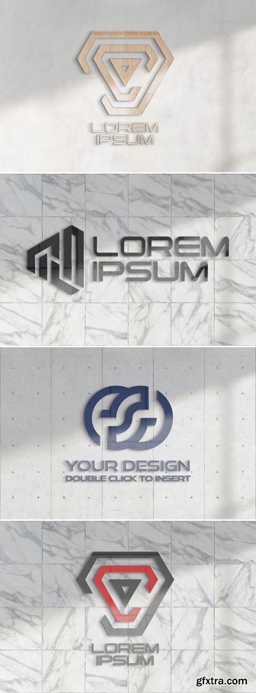 Logo Mockup on Textured Office Wall 352985014