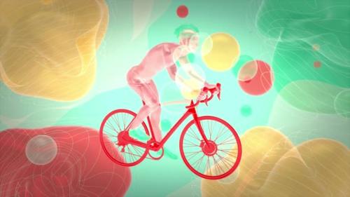 Videohive - 4K Abstract background of a cyclist design - 35784544 - 35784544