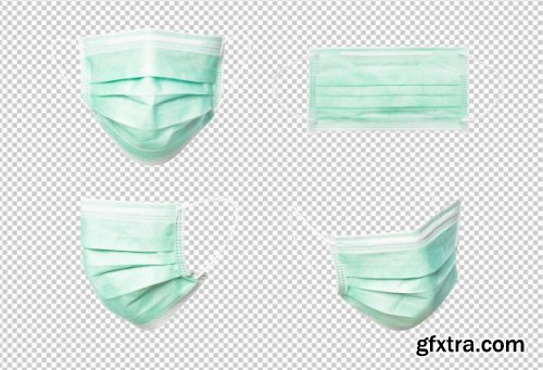 Set of medical surgical mask mockup template