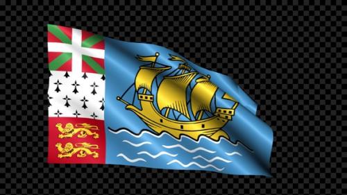 Videohive - Saint Pierreand Miquelon Flag Blowing In The Wind - 35662371 - 35662371