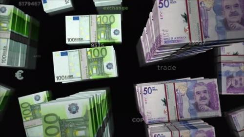 Videohive - Euro and Colombia Peso money exchange loop - 35662937 - 35662937
