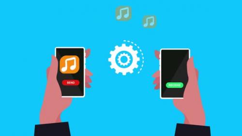 Videohive - Sending Music From One Mobile Device To Another Mobile Device - 35663377 - 35663377