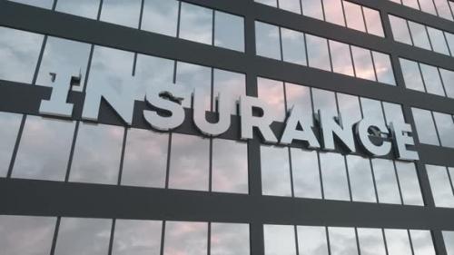 Videohive - Insurance Corporation Building with Glass Windows and Sky Reflections - 35741775 - 35741775