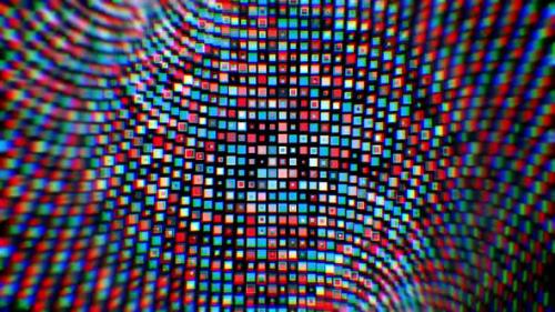 Videohive - Abstract Mosaic - Cyan And Red - 35640434 - 35640434