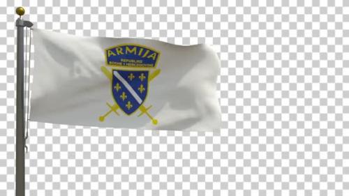 Videohive - Bosnian Army Flag / Army of Bosnia and Herzegovina on Flagpole with Alpha Channel - 4K - 35640952 - 35640952