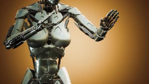 Videohive - Futuristic Humanoid Female Robot in Concept of Future - 35641162 - 35641162