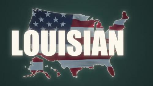 Videohive - State of Louisiana Map Reveals From the USA Map Silhouette Animation - 35641412 - 35641412