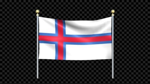 Videohive - Flag Of Faroe Islands Waving In Double Pole Looped - 35648963 - 35648963