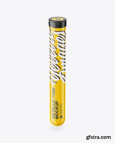 Glossy Metallic Cigar Tube Mockup 56084