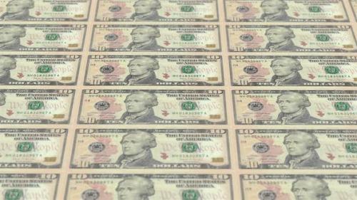Videohive - 10 US Dollar Bill Front Loop Background 4K 04 - 35658600 - 35658600