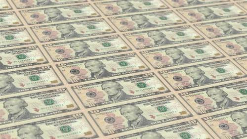 Videohive - 10 US Dollar Bill Front Loop Background 4K 14 - 35658603 - 35658603