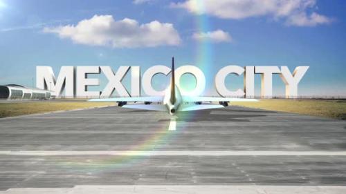 Videohive - Commercial Airplane Landing Capitals And Cities Mexico City - 35712205 - 35712205