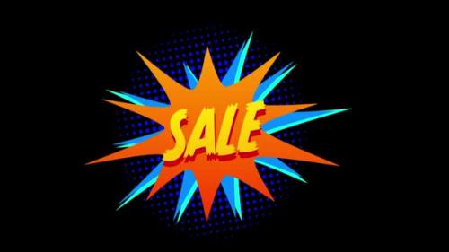 Videohive - Word Sale appearing against orange and blue explosion effect 4k - 35623522 - 35623522