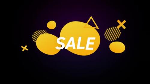 Videohive - Sale advertisement in colourful bubbles against retro background 4k - 35623548 - 35623548