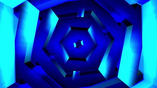 Videohive - Abstract rotating motion of hexagons creating an endless corridor - 35637925 - 35637925