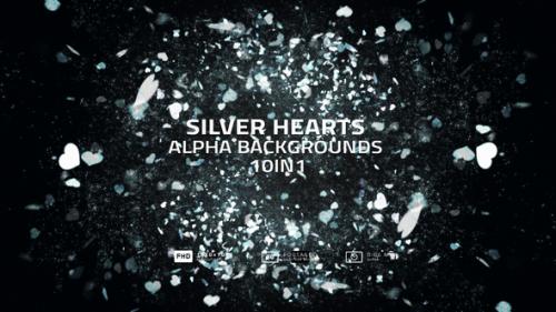 Videohive - Silver Hearts Alpha Backgrounds 10in1 - 35639684 - 35639684