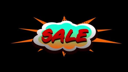 Videohive - Sale text in cartoon style cloud above explosion - 35623112 - 35623112