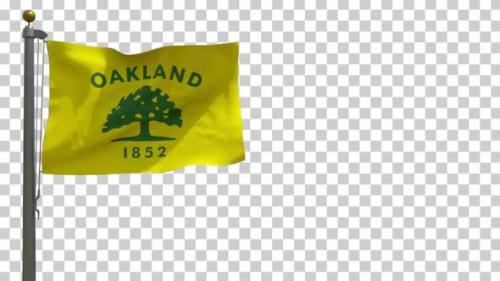 Videohive - Oakland City Flag (California, USA) on Flagpole with Alpha Channel - 4K - 35624095 - 35624095