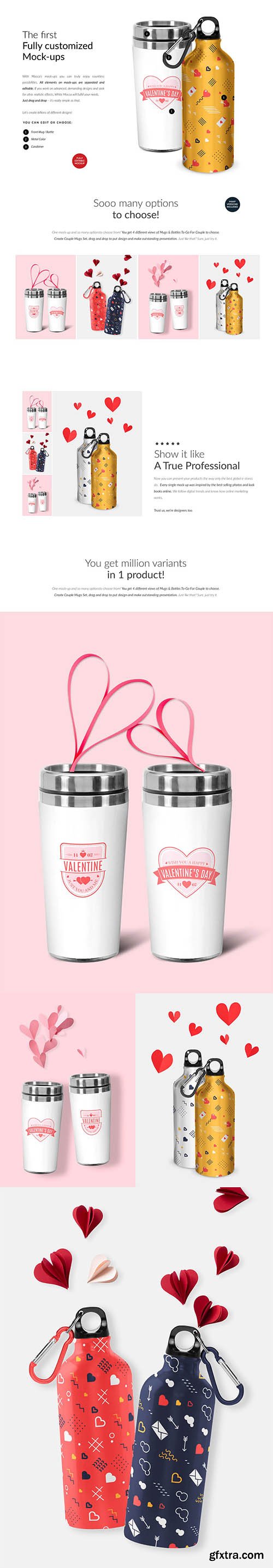 CreativeMarket - Mugs & Bottles To-Go for Couples Mocup 5890078