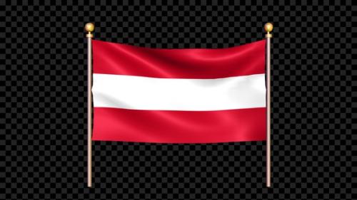 Videohive - Flag Of Austria Waving In Double Pole Looped - 35624165 - 35624165