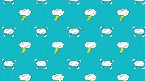 Videohive - Animation of multiple vintage comic cartoon cloud on green background - 35624199 - 35624199