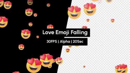 Videohive - Love React Emoji Falling - 35636471 - 35636471