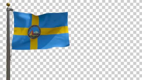 Videohive - Wilmington City Flag (Delaware, USA) on Flagpole with Alpha Channel - 4K - 35637142 - 35637142