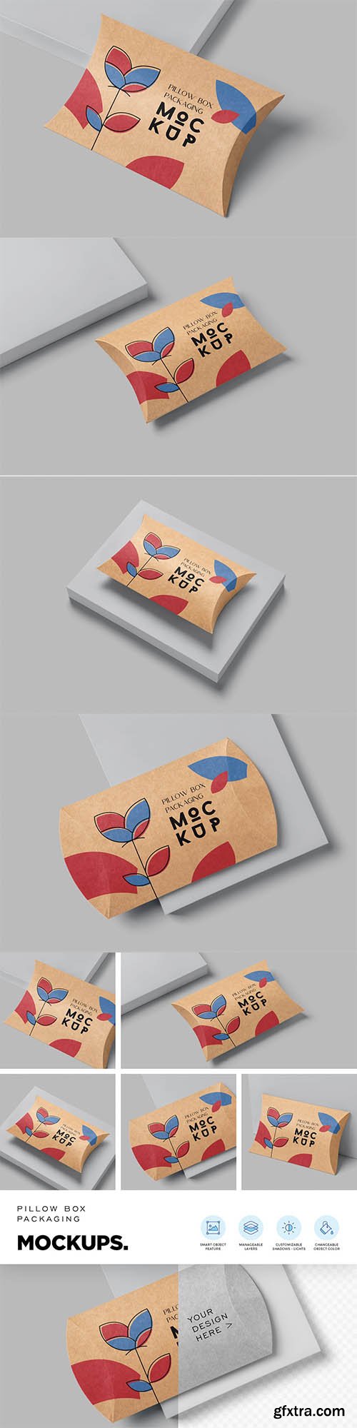 CreativeMarket - Pillow Box Mockups 6849722