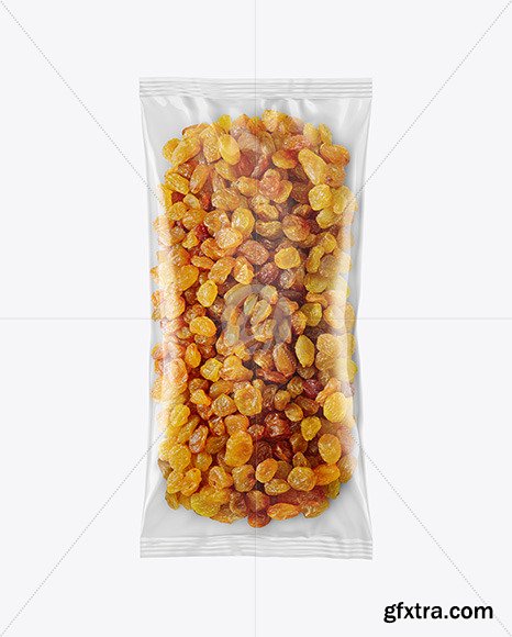 Clear Plastic Pack w/ Raisin Mockup 95056