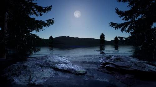 Videohive - Night Landscape, 3d Animation Background - 35826118 - 35826118