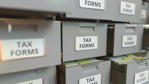 Videohive - File Cabinet with TAX FORMS Text - 35826376 - 35826376