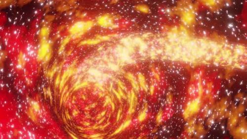 Videohive - Fire Red And Orange Colored Space Tunnel Background Vj Loop 4K - 35826423 - 35826423