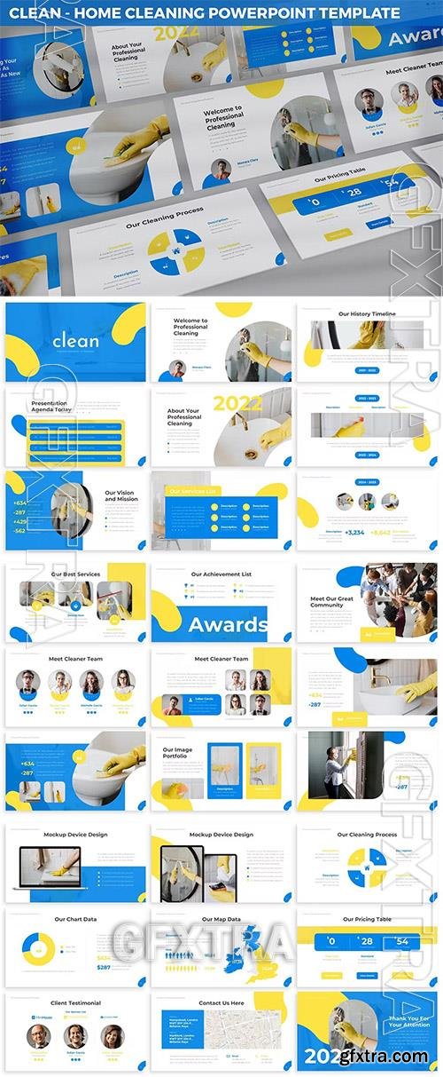 Clean - Home Cleaning Powerpoint Template RCCA2BA