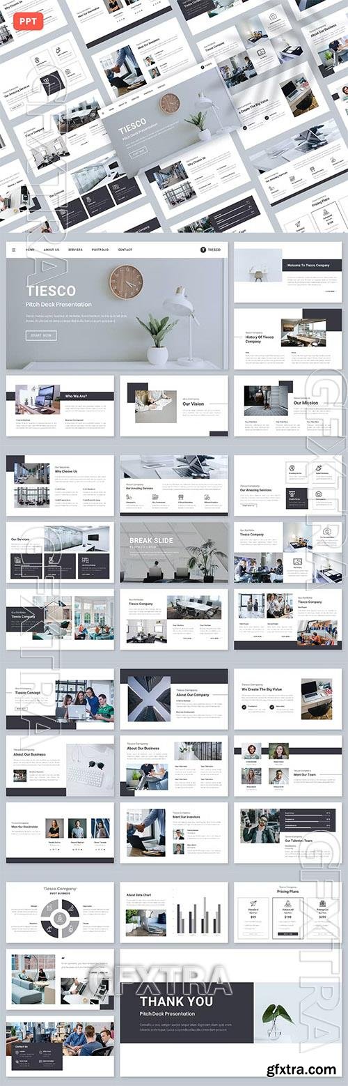 Tiesco - Pitch Deck Powerpoint and Keynote Templates 